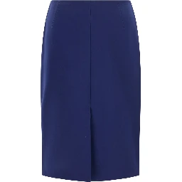 Pencil Skirt with Pink Details and Blue Cotton for Women
