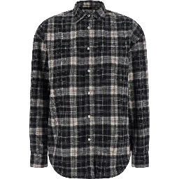 Shirt "GIGY FLANNEL TARTAN SB ROSE" with Polyester fabric and gray unisex