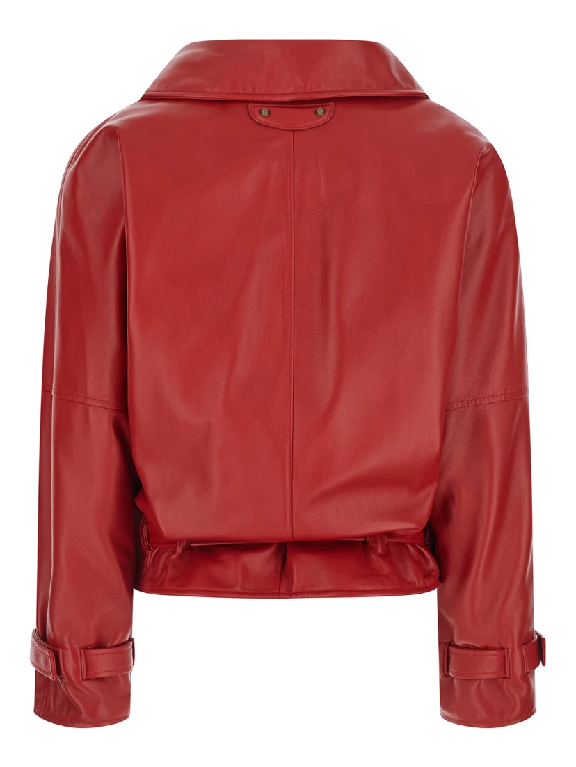 BIG COLLAR JACKET SMOOTH LIGHT LEATHER