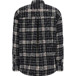 Shirt "GIGY FLANNEL TARTAN SB ROSE" with Polyester fabric and gray unisex