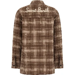 Shirt "CAMBRY FLANNEL TARTAN" with Polyester fabric, color Beige and for men