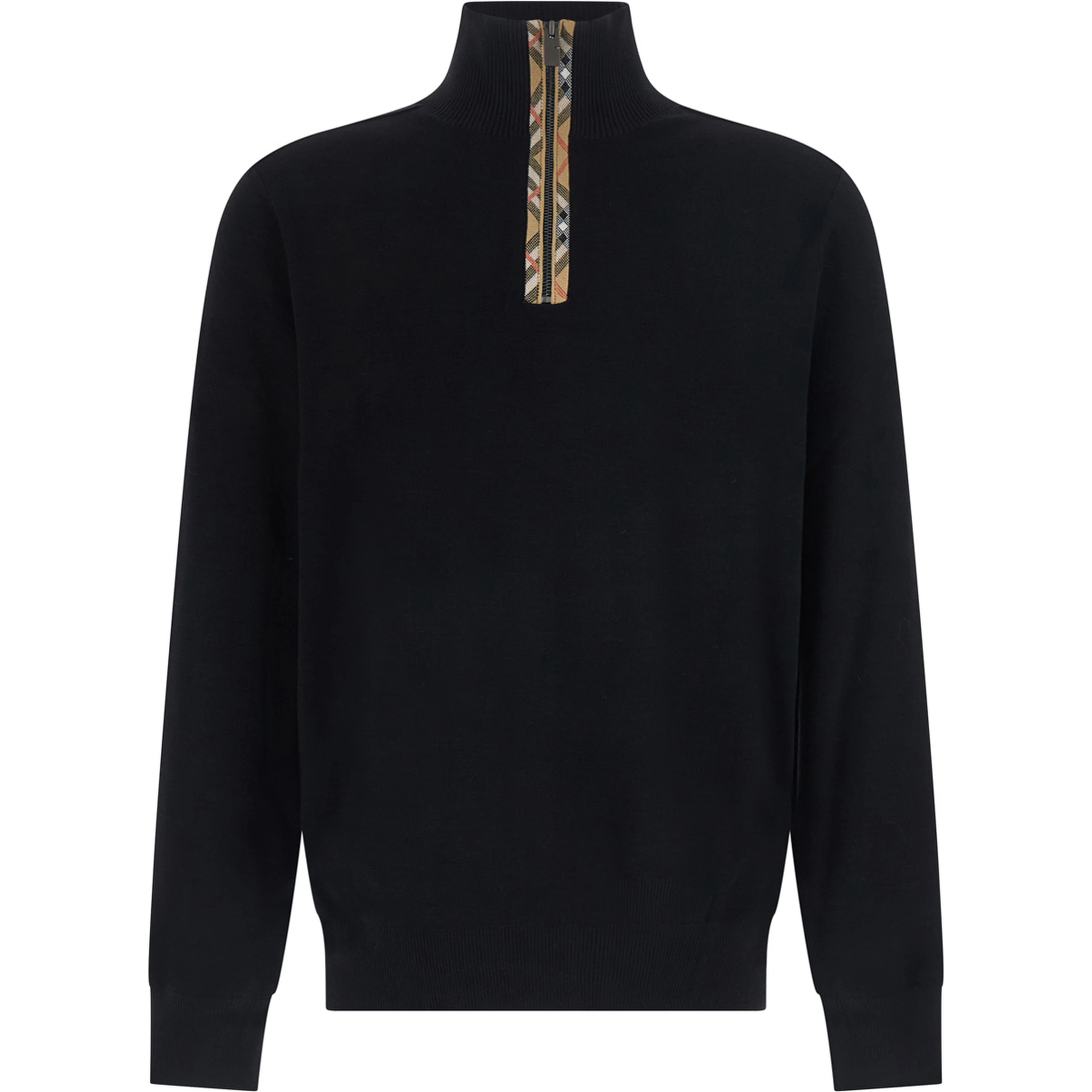 Half-Zip Black Merino Sweater for Women