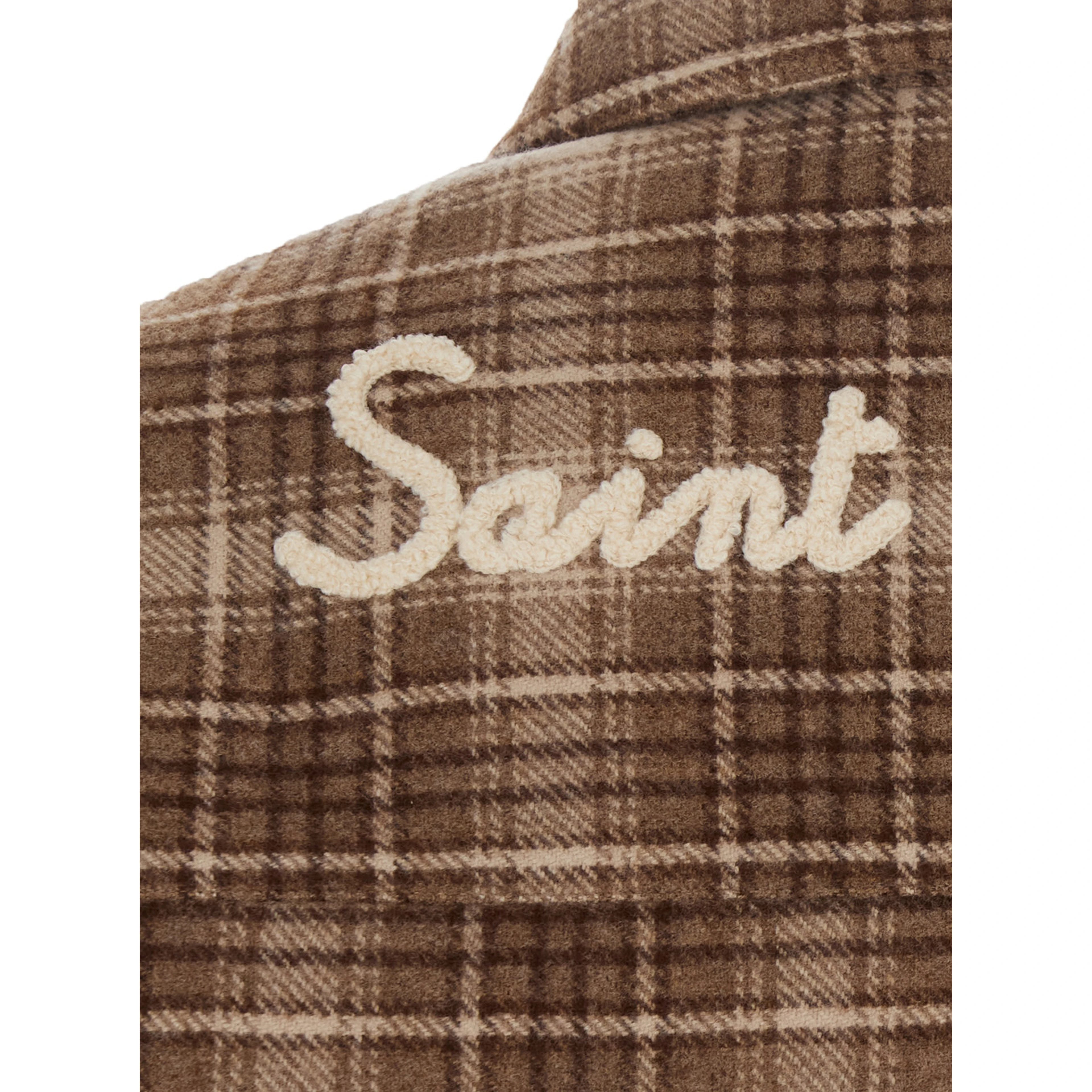 Shirt "CAMBRY FLANNEL TARTAN" with Polyester fabric, color Beige and for men