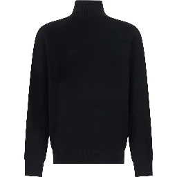 Half-Zip Black Merino Sweater for Women