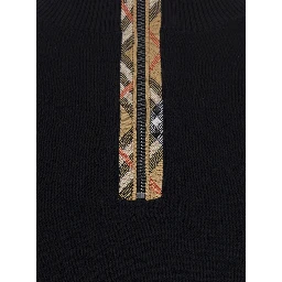 Half-Zip Black Merino Sweater for Women
