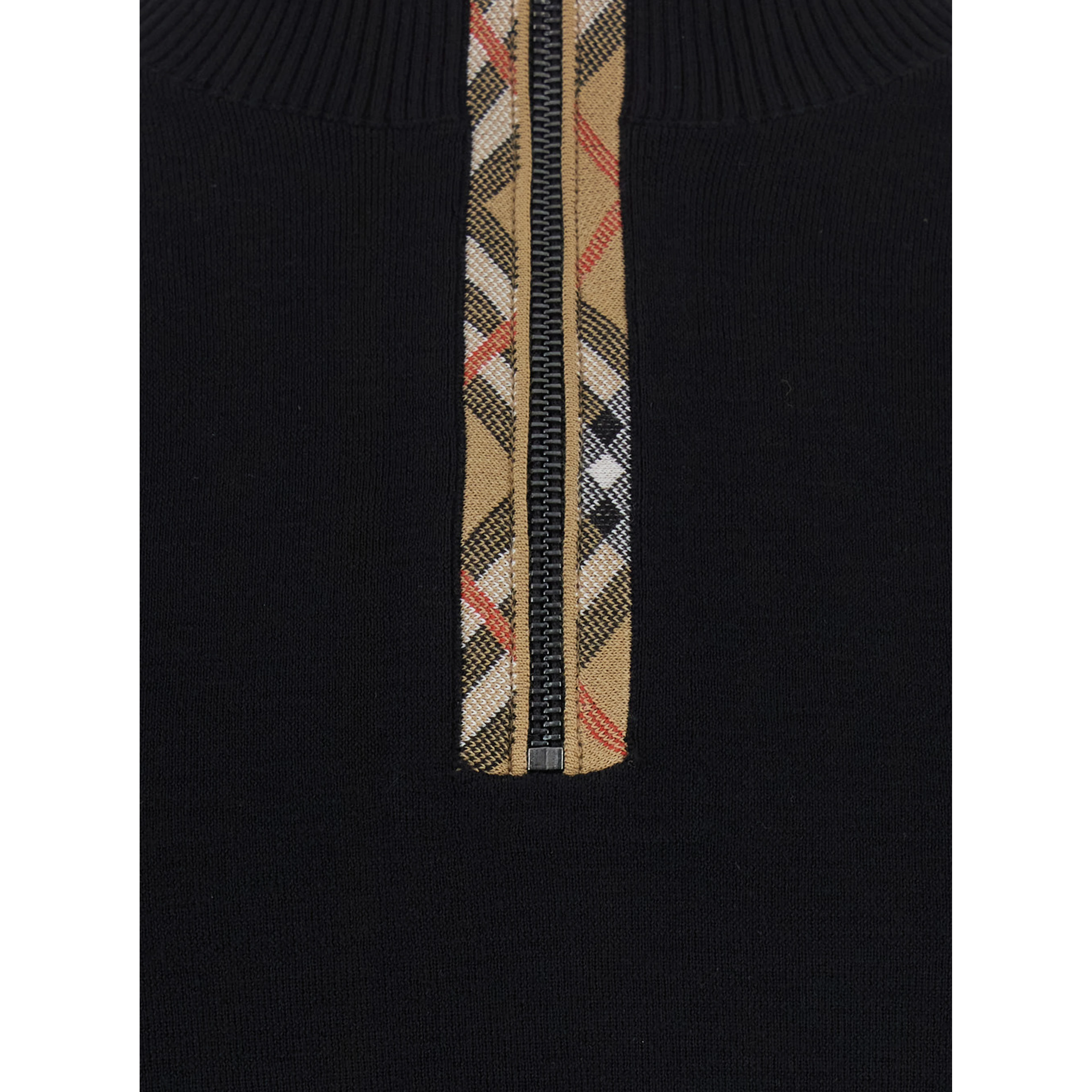 Half-Zip Black Merino Sweater for Women