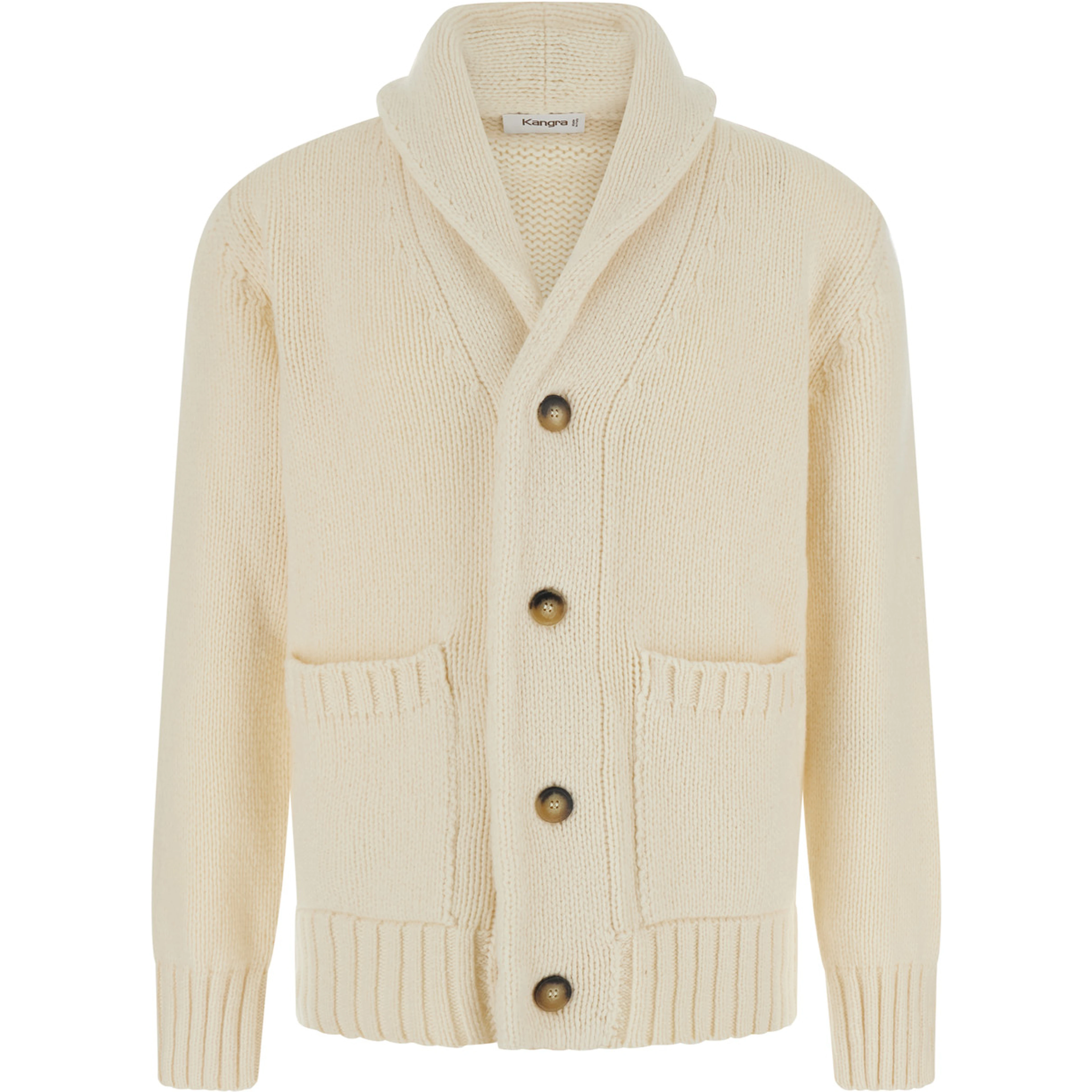 SHOULDER CARDIGAN Bottonni with shawl collar and long sleeves in wool and polyamide White Men