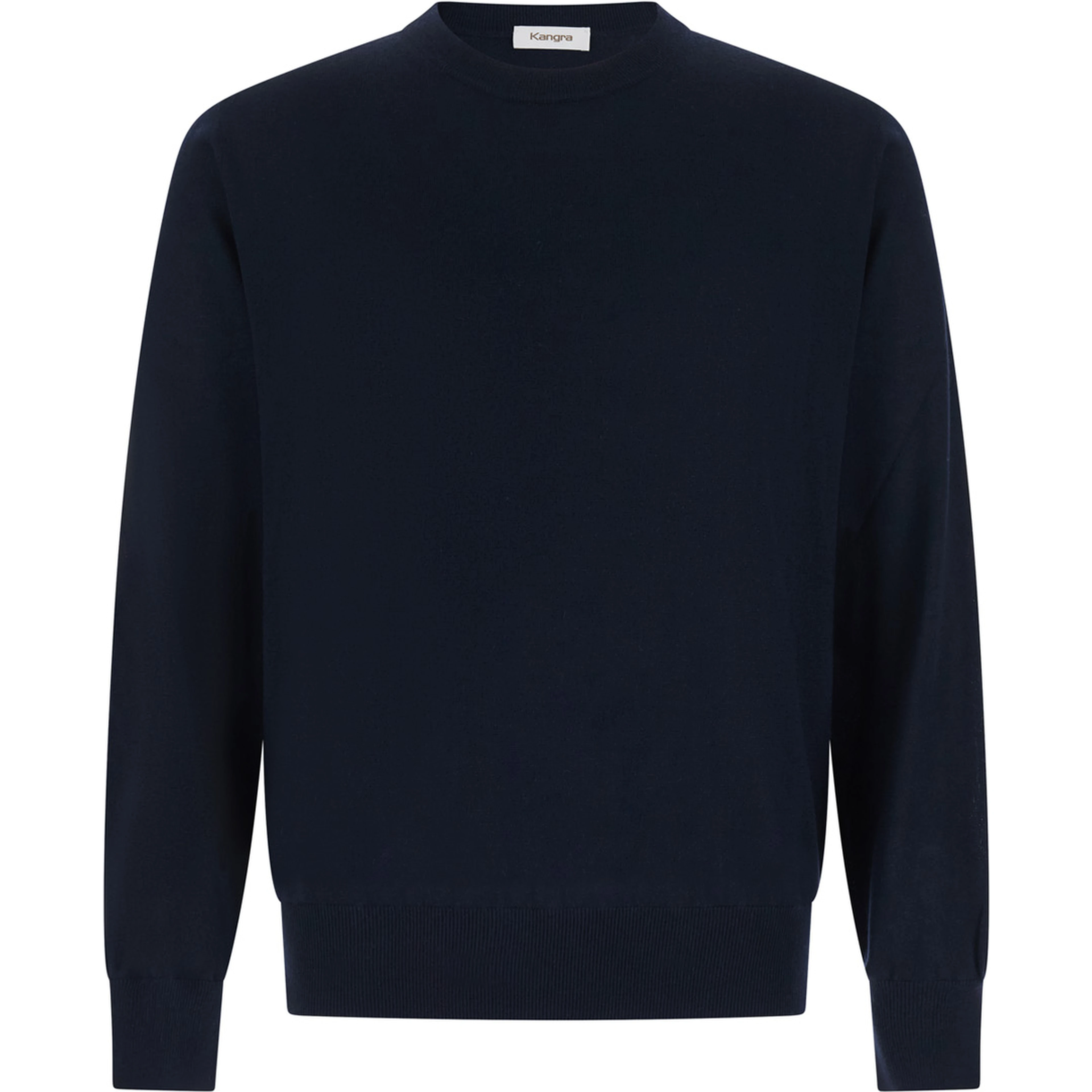 Crew Neck ML F. 14gg with long sleeves and blue silk and wool fabric for men