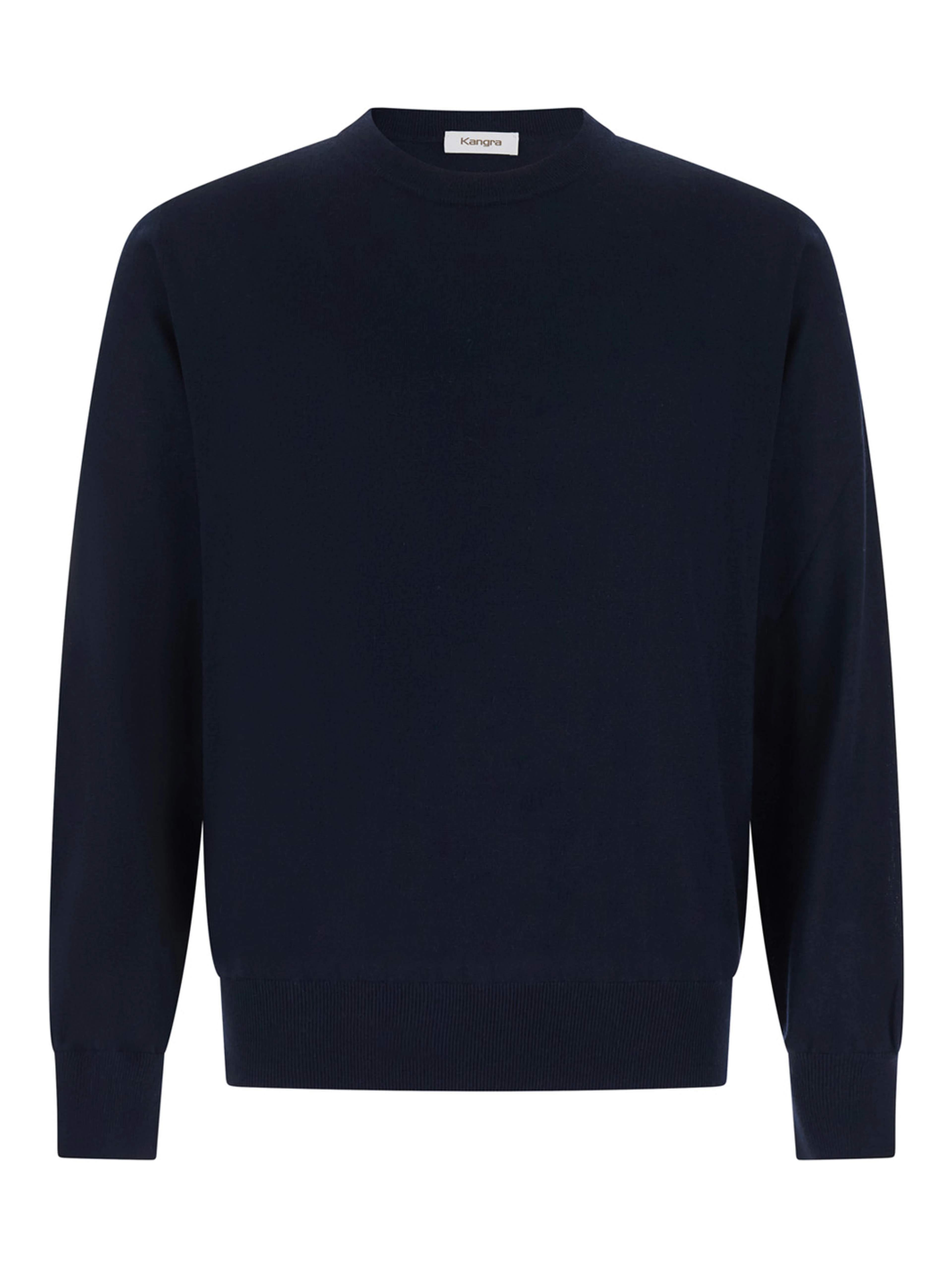 Crew Neck ML F. 14gg with long sleeves and blue silk and wool fabric for men