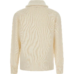 SHOULDER CARDIGAN Bottonni with shawl collar and long sleeves in wool and polyamide White Men