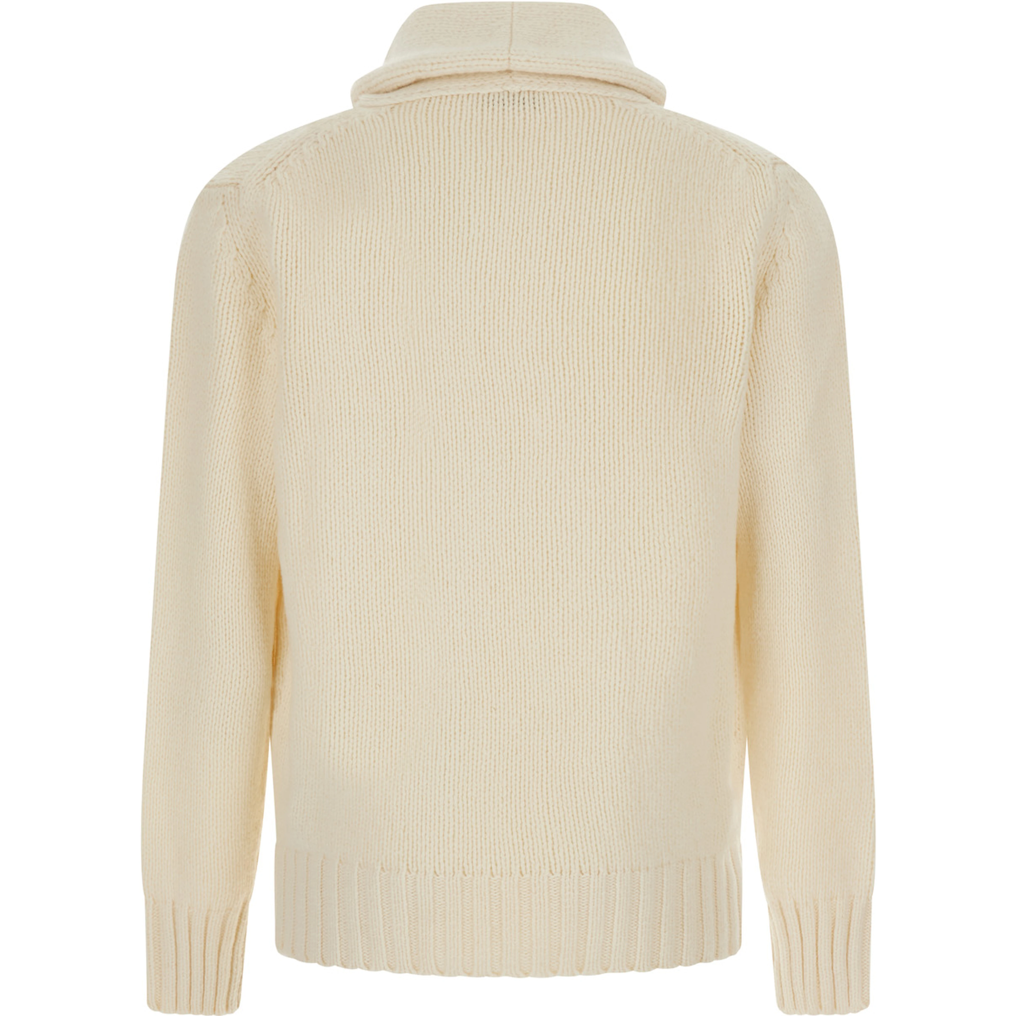 SHOULDER CARDIGAN Bottonni with shawl collar and long sleeves in wool and polyamide White Men