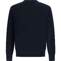 Crew Neck ML F. 14gg with long sleeves and blue silk and wool fabric for men