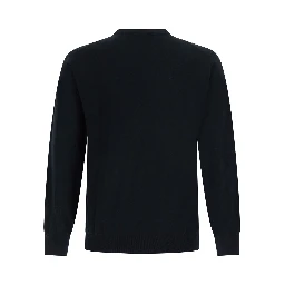 Crew Neck ML F. 14gg with long sleeves, in silk and wool, black, unisex