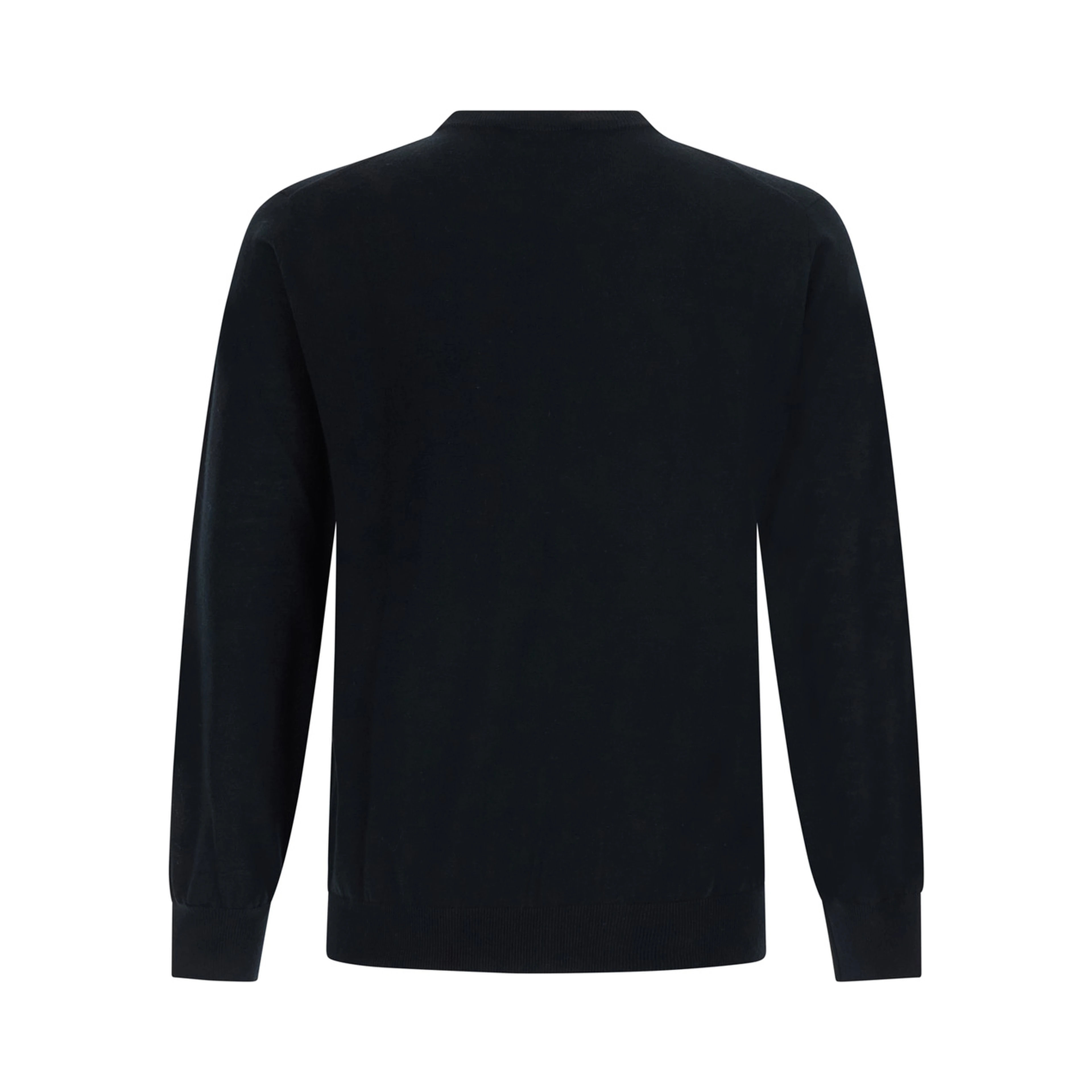 Crew Neck ML F. 14gg with long sleeves, in silk and wool, black, unisex