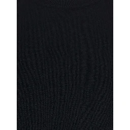 Crew Neck ML F. 14gg with long sleeves, in silk and wool, black, unisex