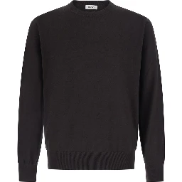 Crew Neck ML F. 14gg with round neck and long sleeves in wool and brown for women
