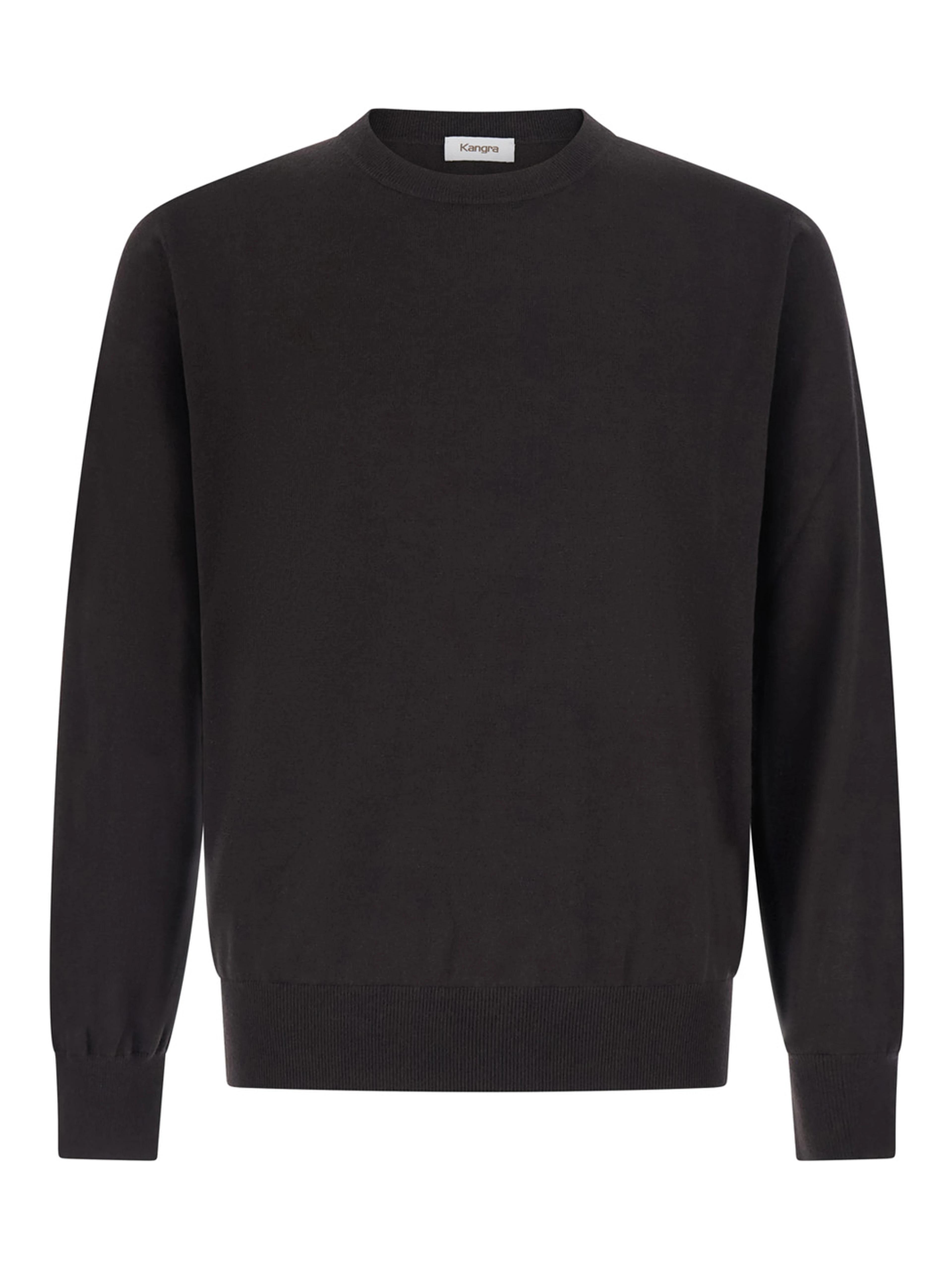 Crew Neck ML F. 14gg with round neck and long sleeves in wool and brown for women