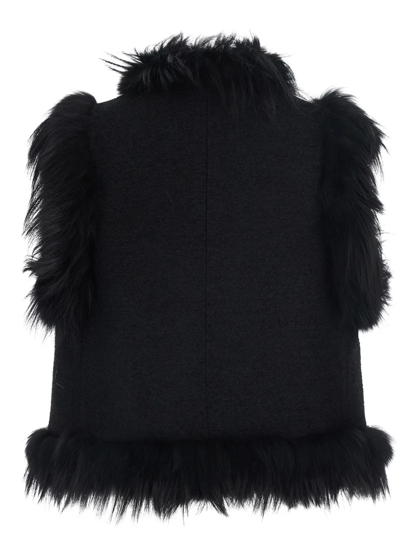 VEST WOOL BOUCLE+FOX