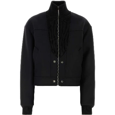 ZIPPED WOOL BOMBER JACKET