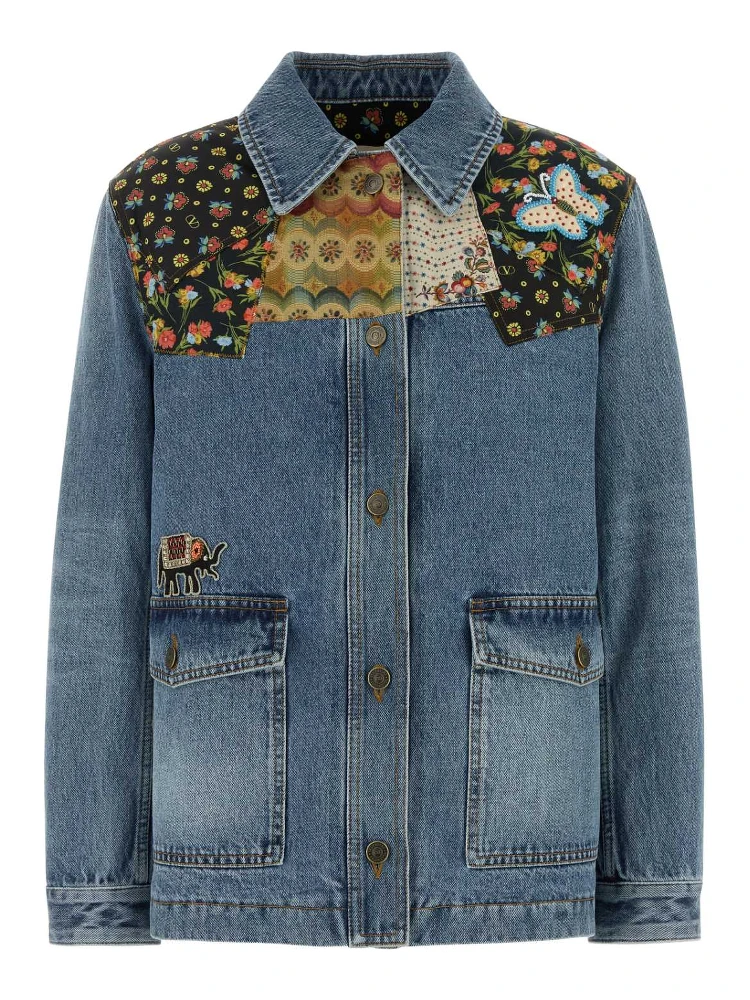 GIACCA DENIM RICAMO ANIMA