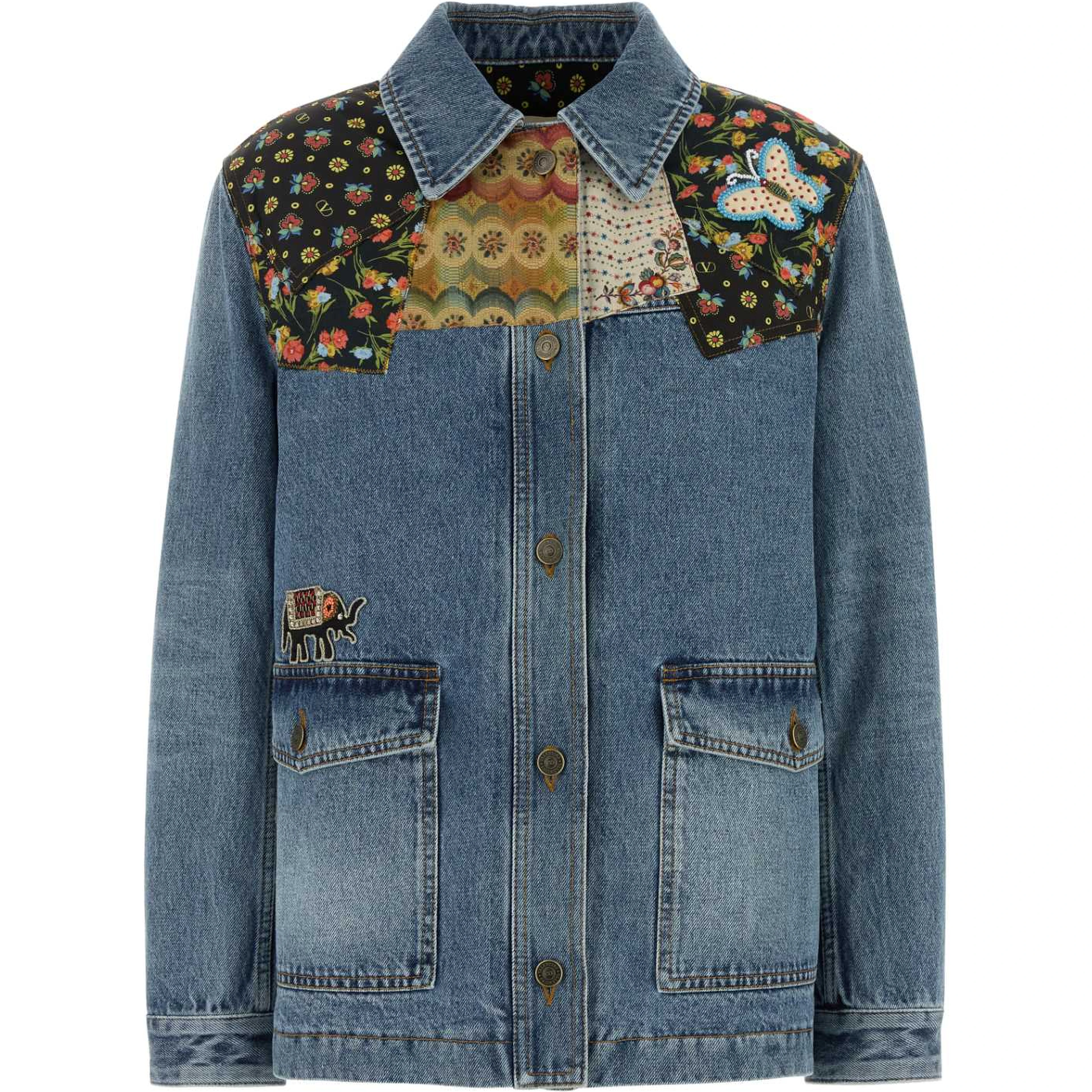 GIACCA DENIM RICAMO ANIMA