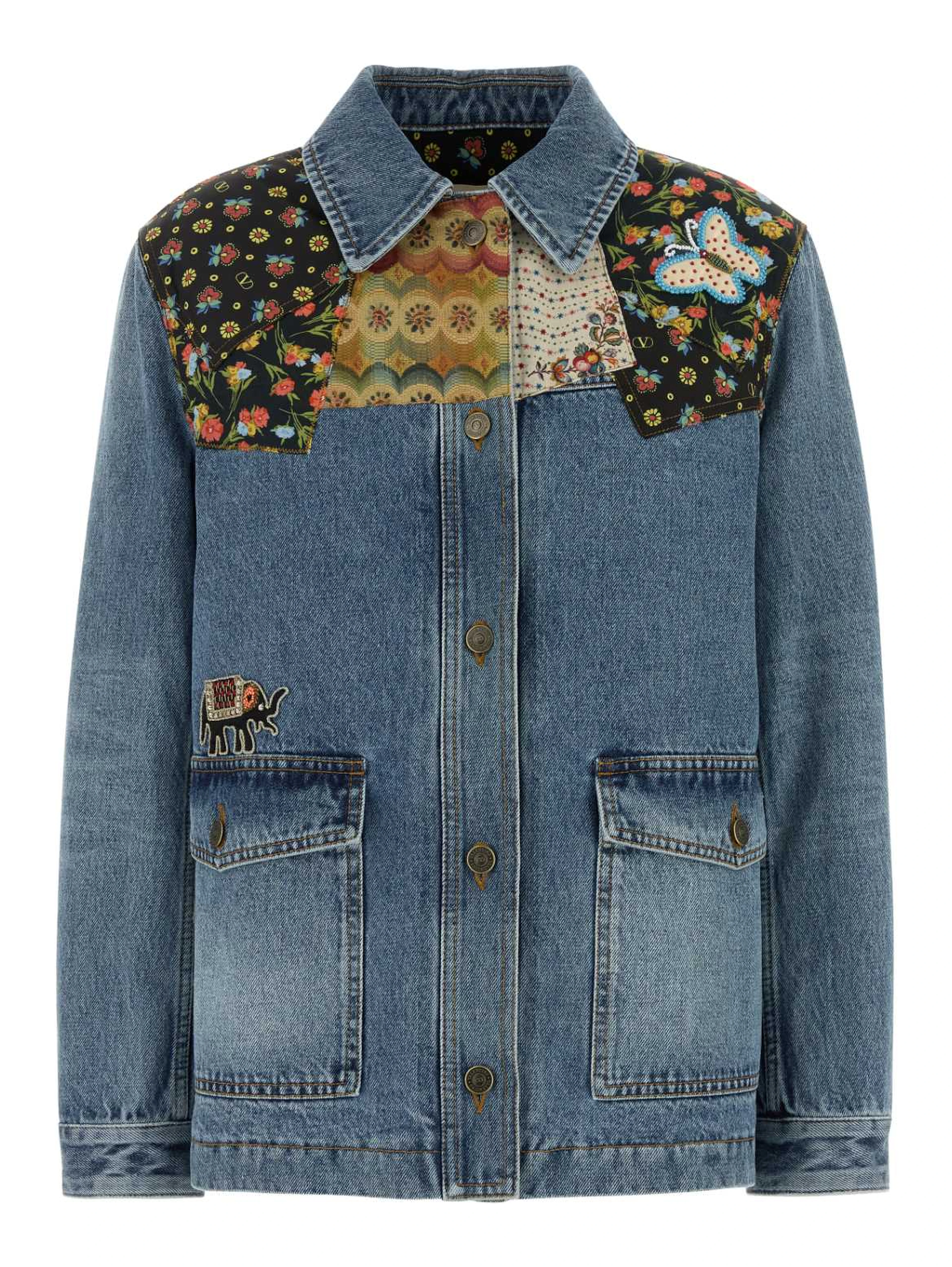 GIACCA DENIM RICAMO ANIMA