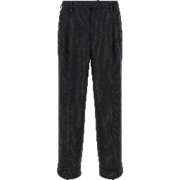 Gray Wool Casual Pants