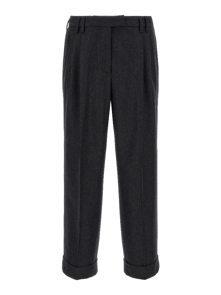 Gray Wool Casual Pants