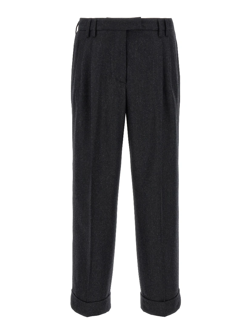 Gray Wool Casual Pants