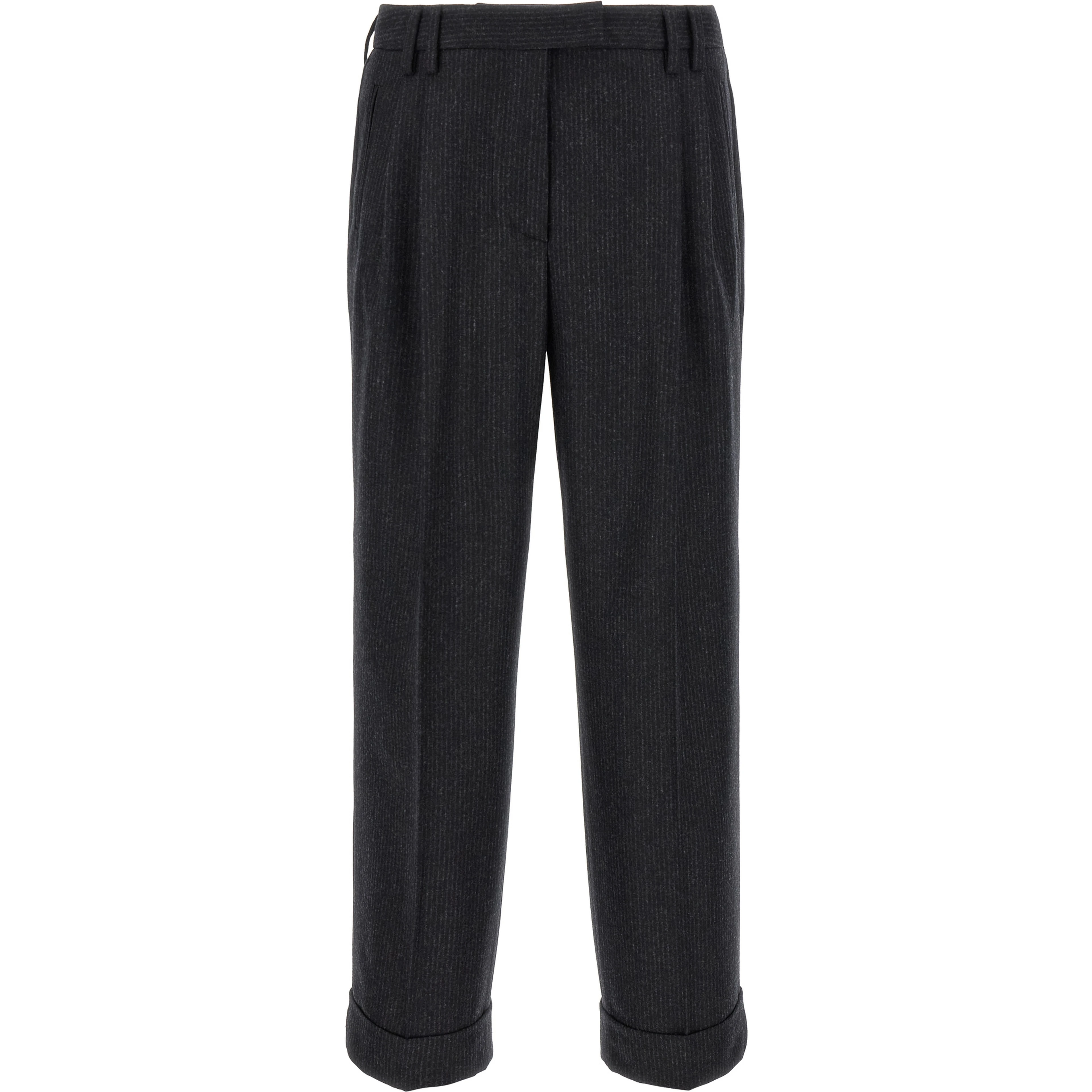 Gray Wool Casual Pants