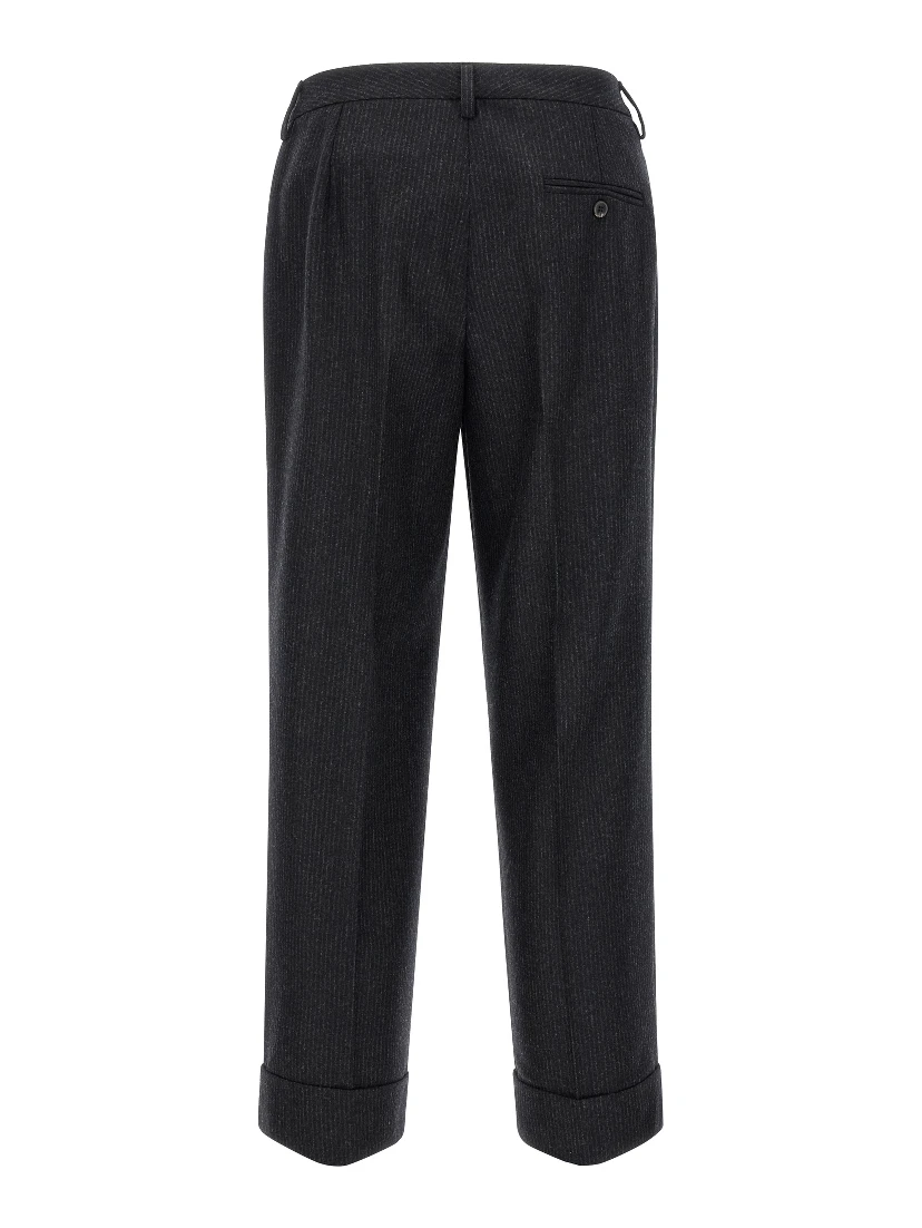Gray Wool Casual Pants