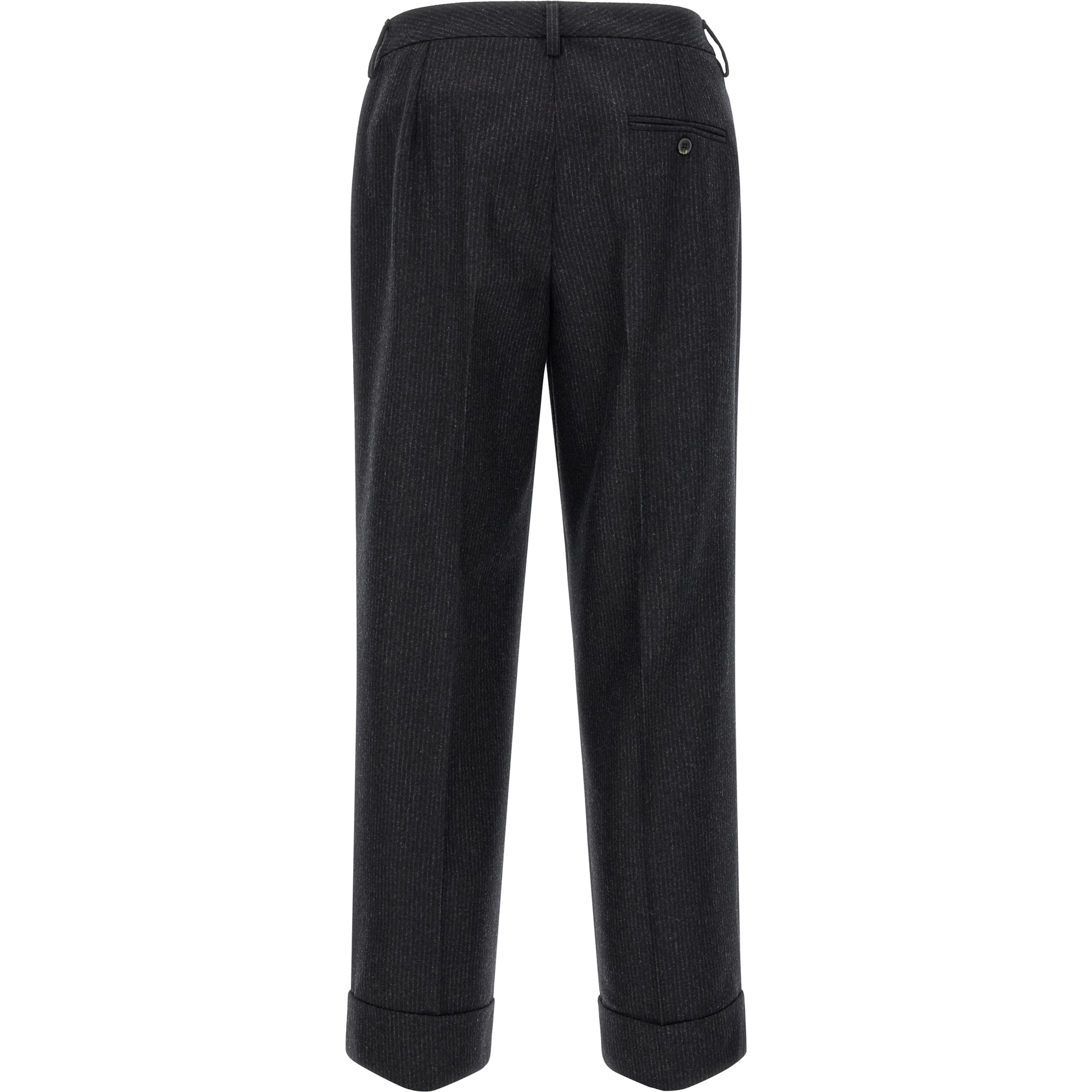 Gray Wool Casual Pants