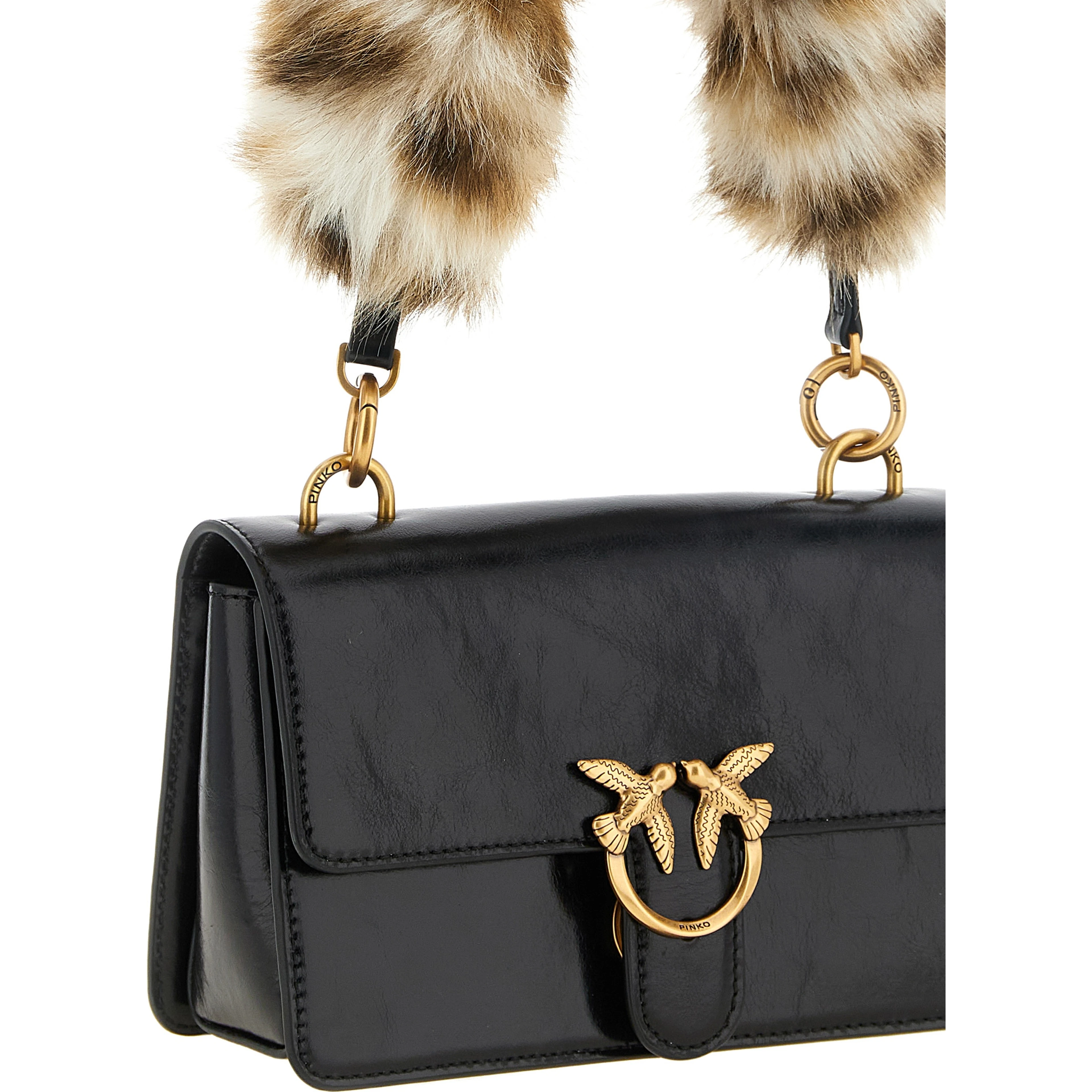 Black Calfskin Shoulder Bag