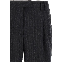 Gray Wool Casual Pants