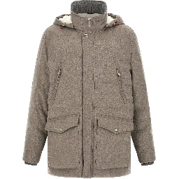 Beige Wool Parka