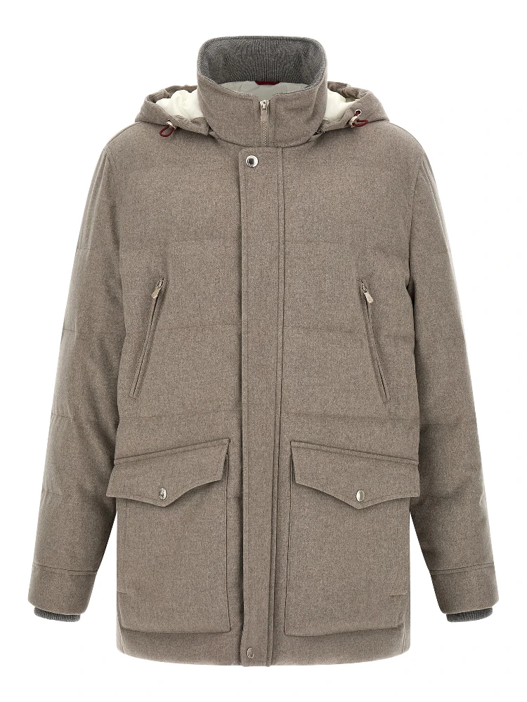 Beige Wool Parka