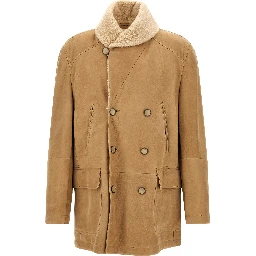 Beige Lamb Leather Leather Jacket