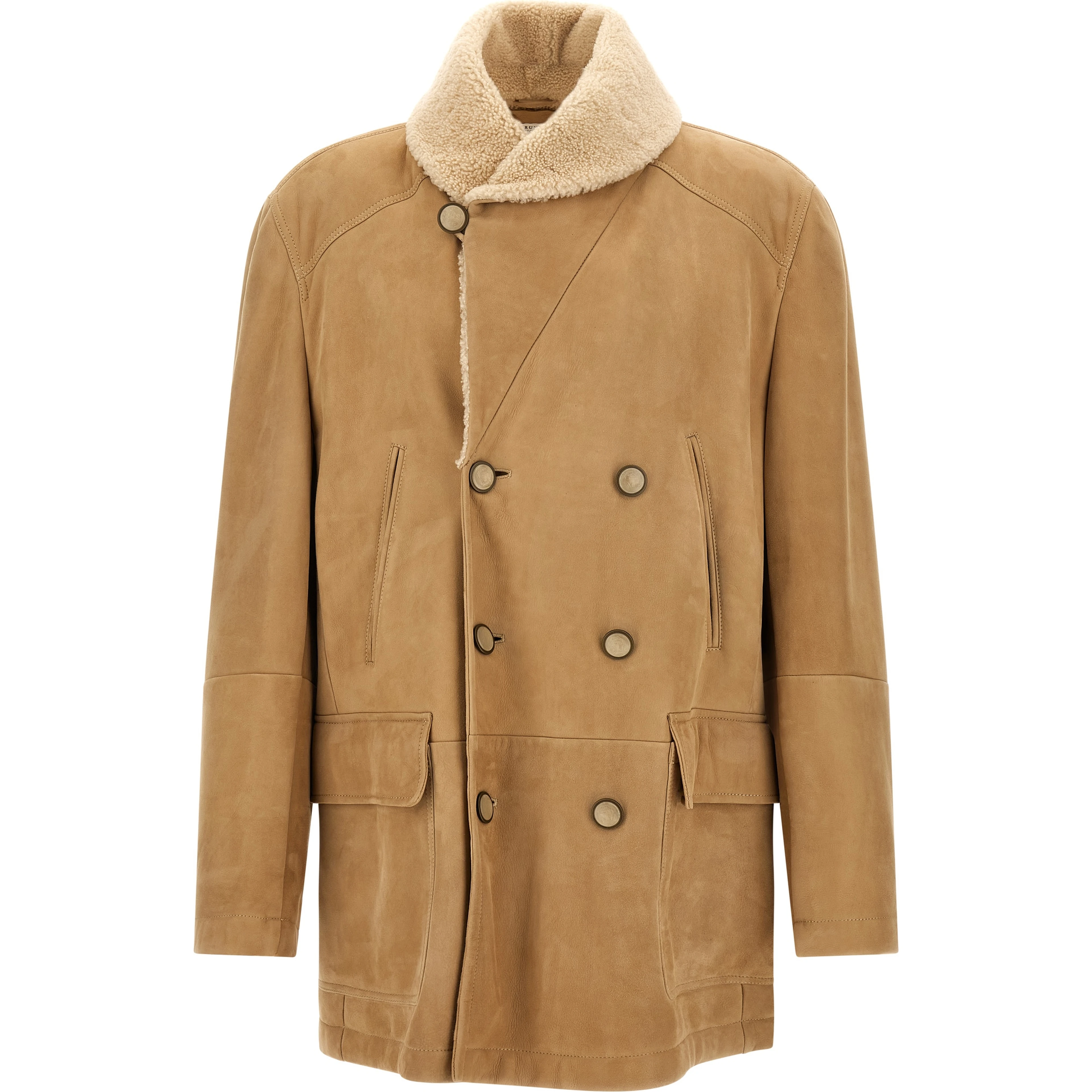 Beige Lamb Leather Leather Jacket
