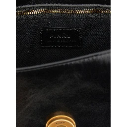 Black Calfskin Shoulder Bag