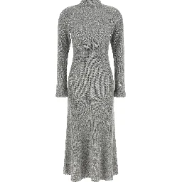 Gray Virgin Wool Midi Dress