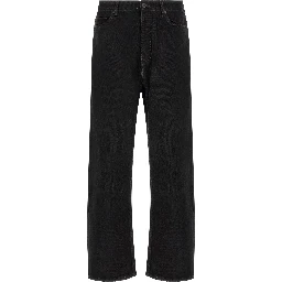 Black Cotton Relaxed Fit Jeans