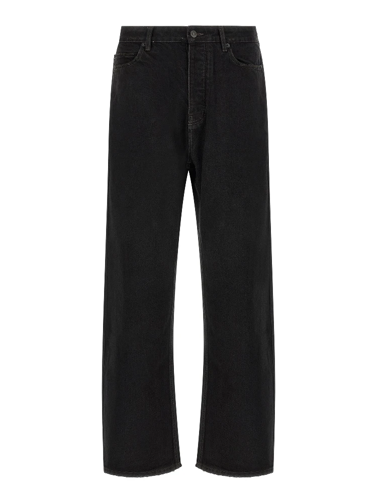 Black Cotton Relaxed Fit Jeans