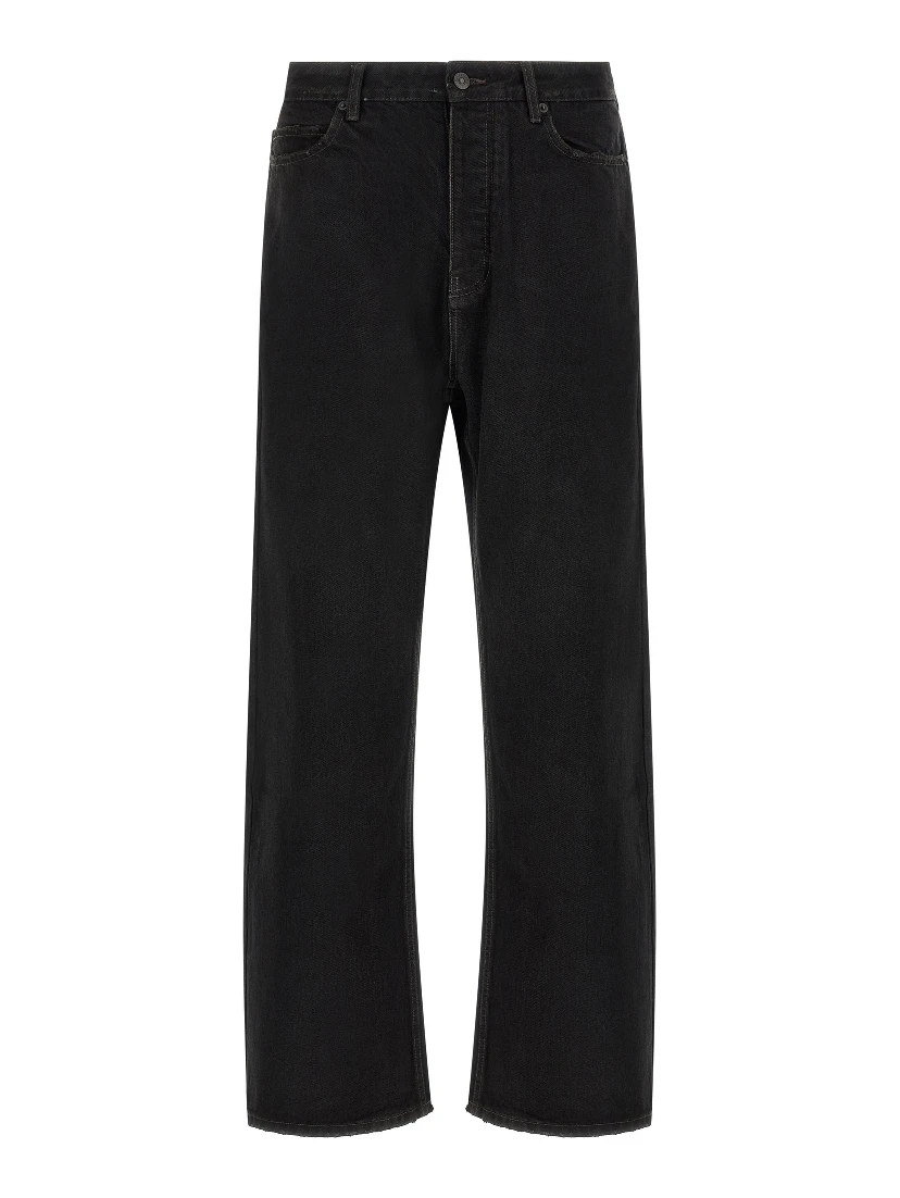 Black Cotton Relaxed Fit Jeans