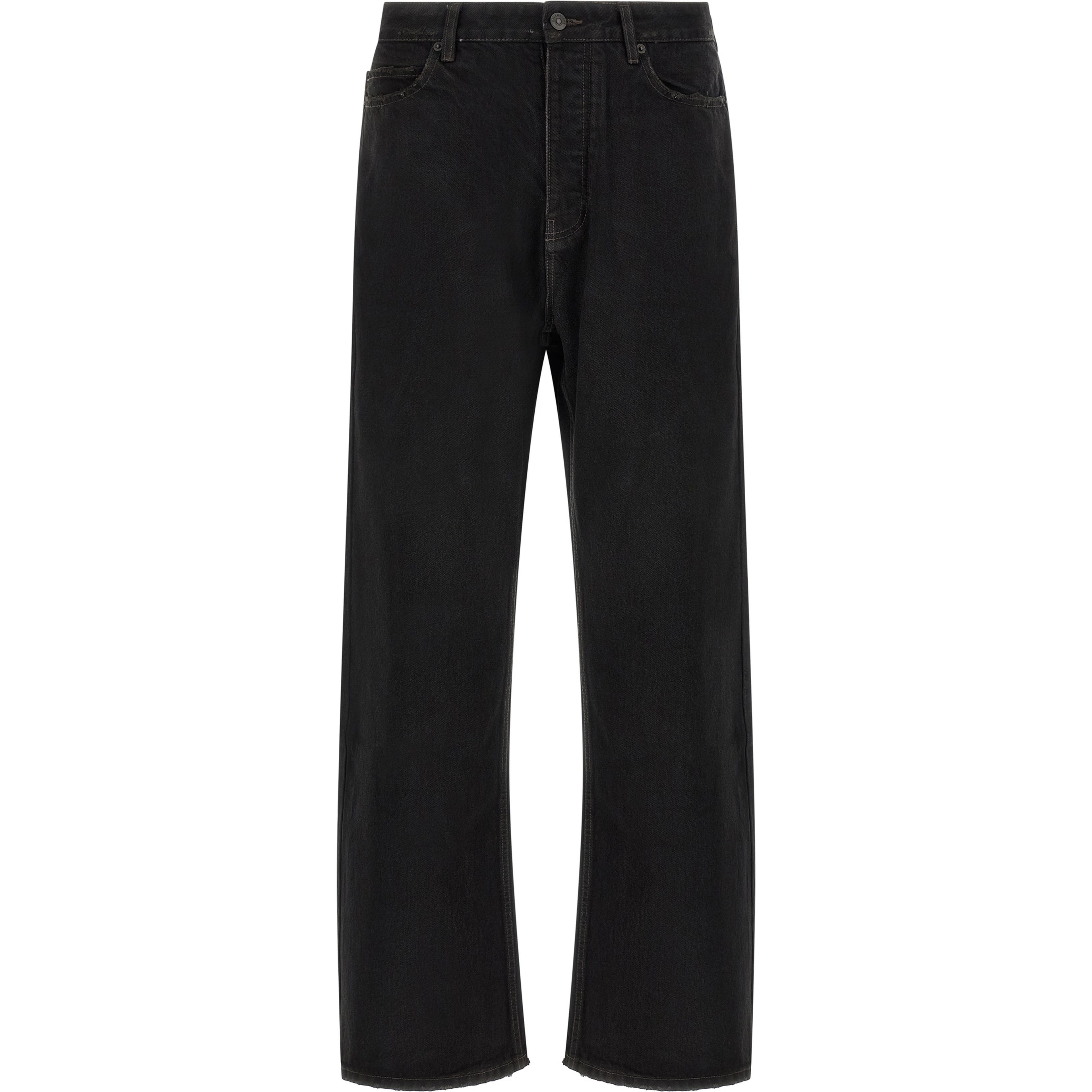 Black Cotton Relaxed Fit Jeans