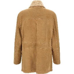 Beige Lamb Leather Leather Jacket
