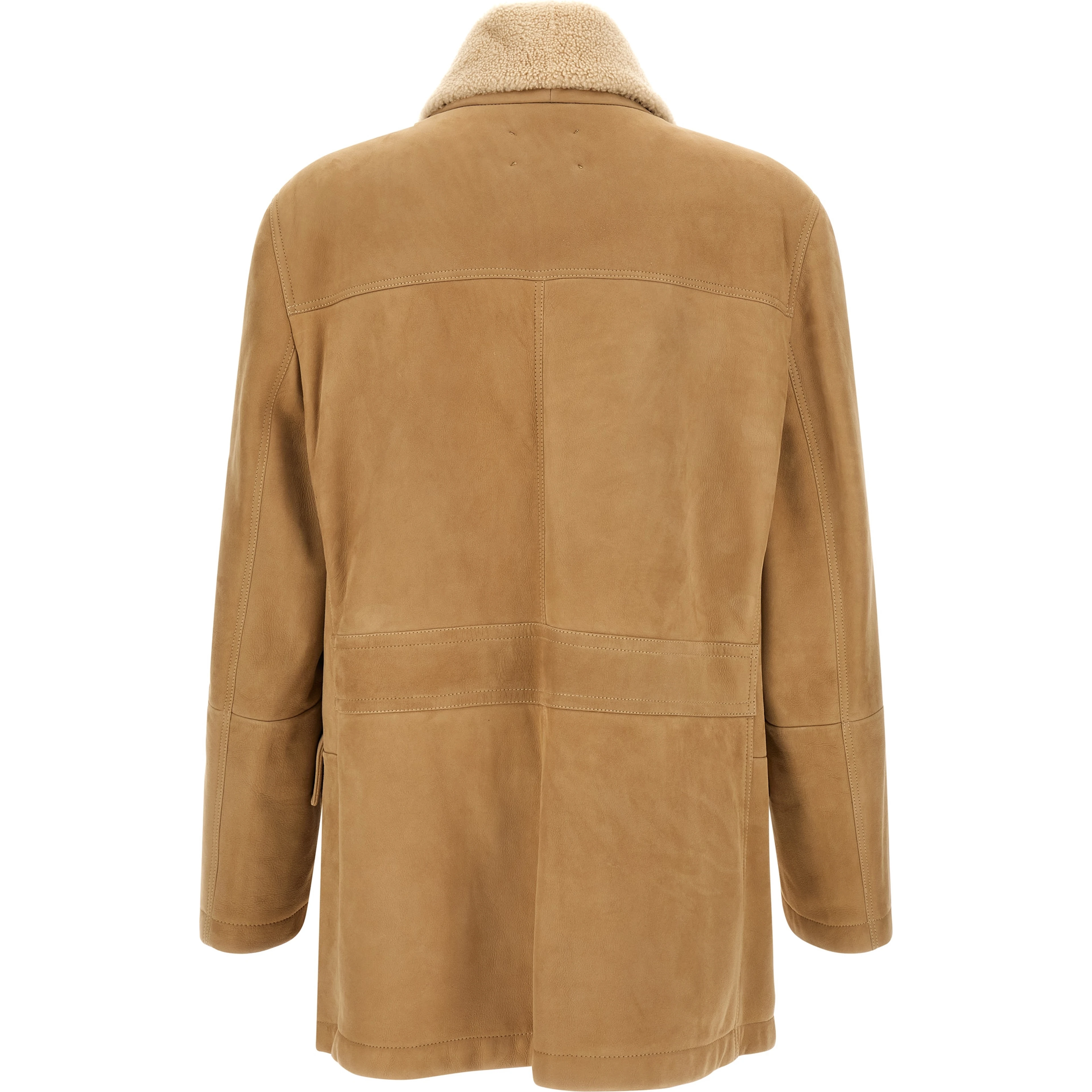 Beige Lamb Leather Leather Jacket