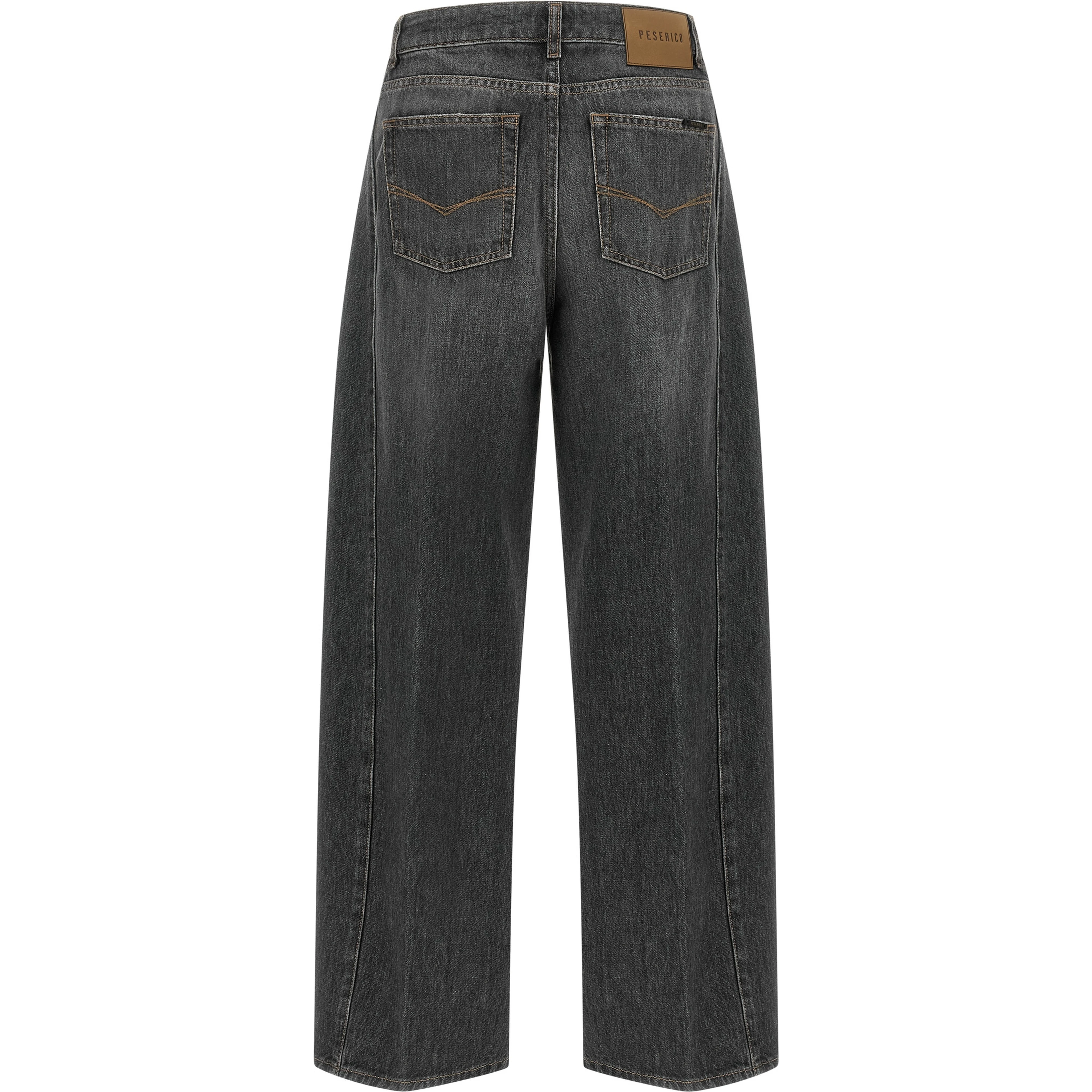 Gray Cotton High-Waisted Jean