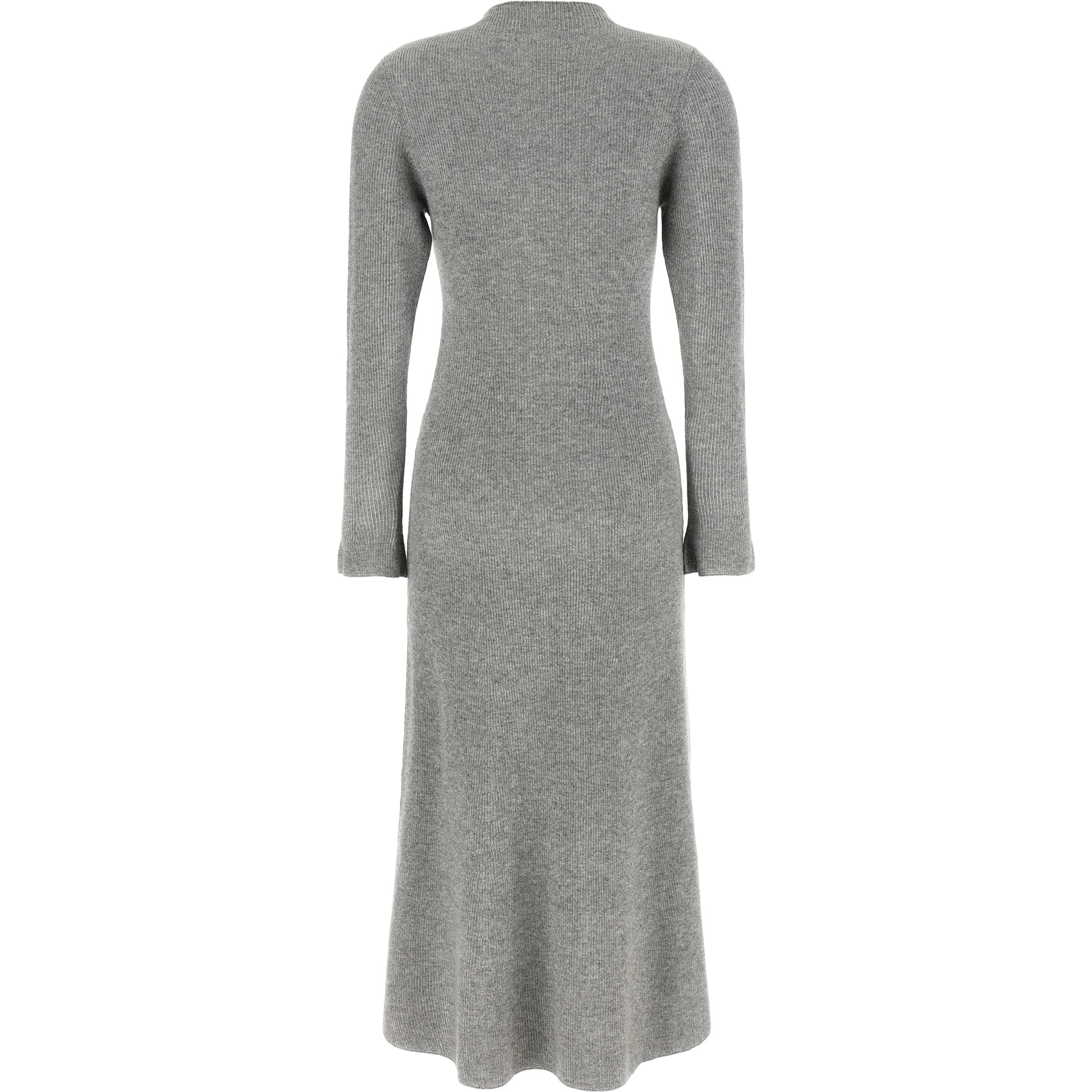 Gray Virgin Wool Midi Dress