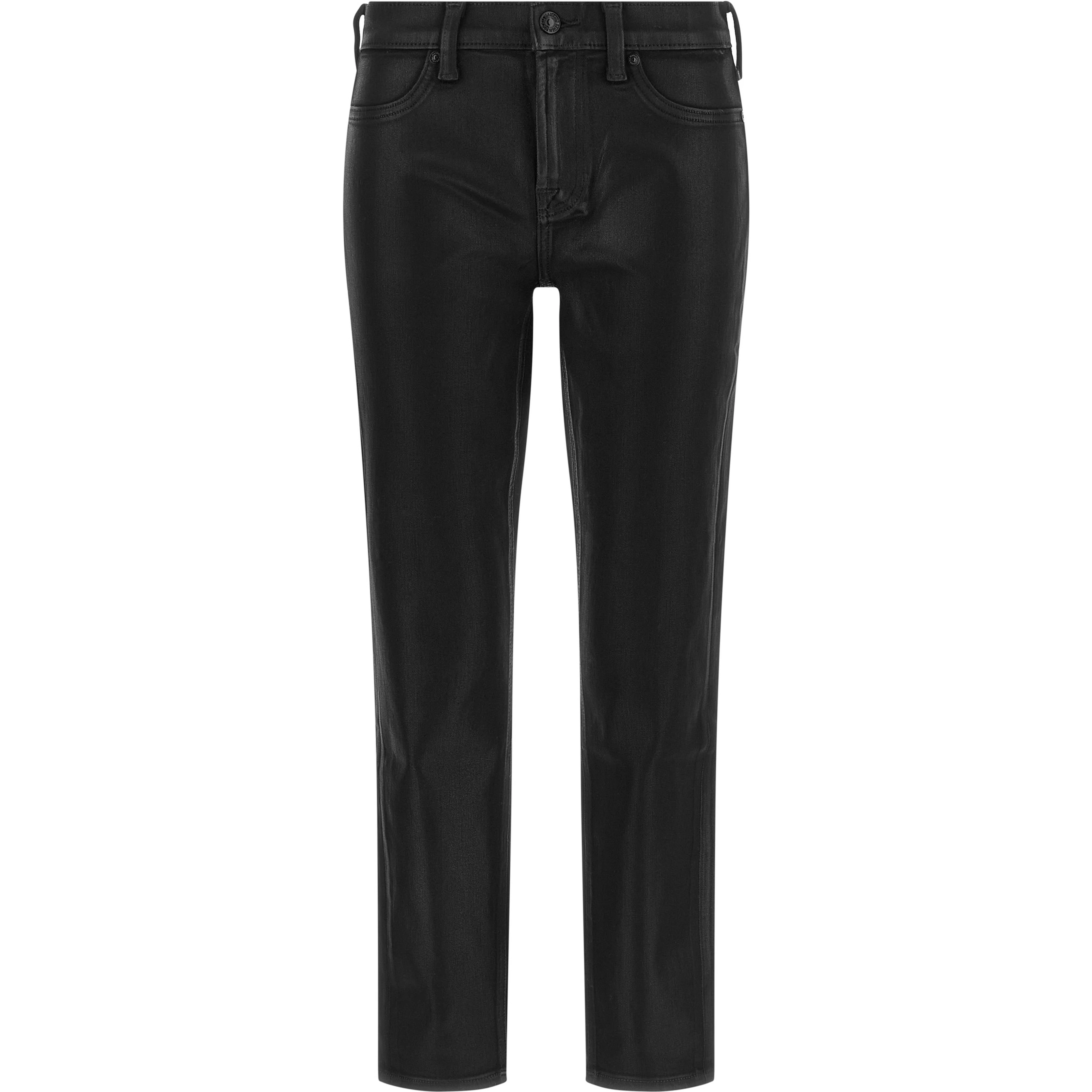 Black Cotton Cropped Jeans