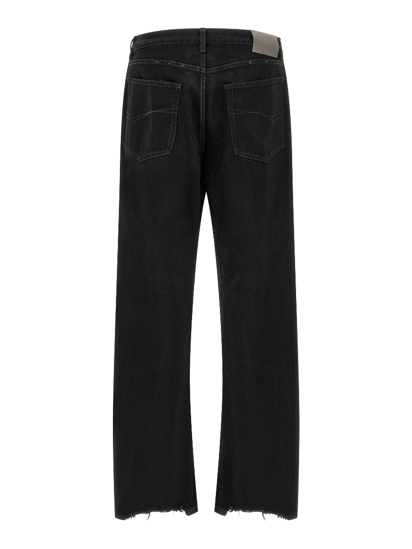 Black Cotton Relaxed Fit Jeans